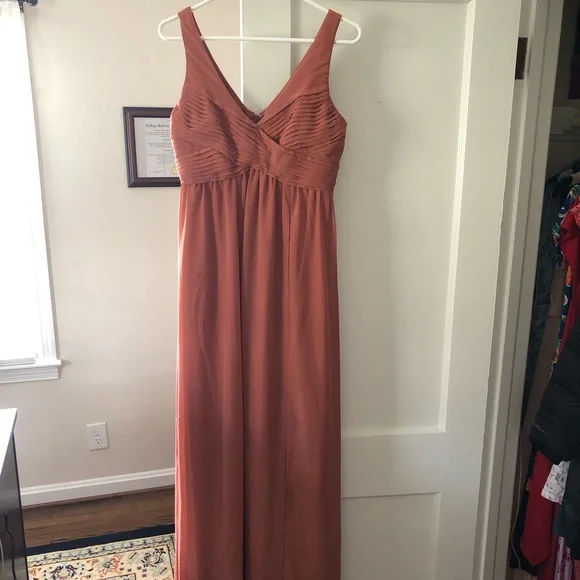 terracotta maternity bridesmaid dress Maternity Nova Satin Dress main image 1